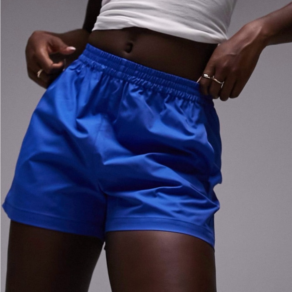 Topshop NWT Cobalt Blue Nylon Runner Short